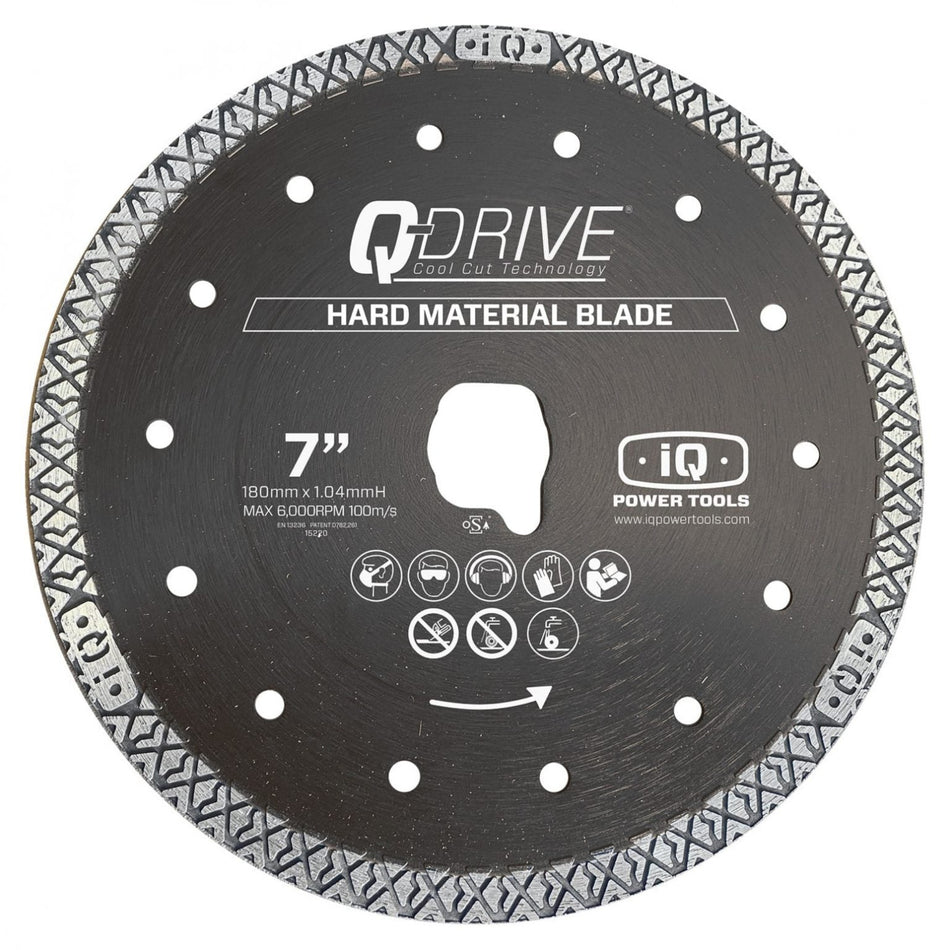 iQ Power Tools 180mm Dry Diamond Blade for Cutting Hard Materials